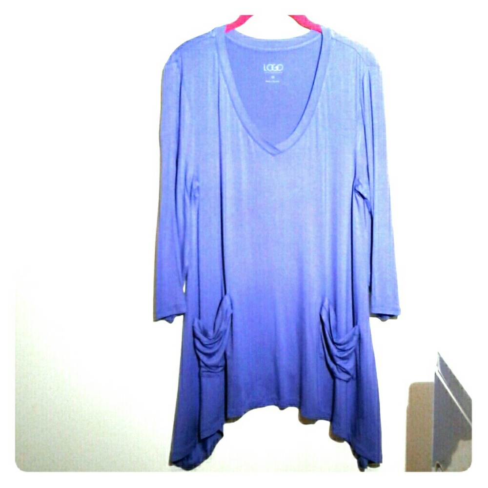 LOGO  Lori Goldstein  Purple Tunic sz M